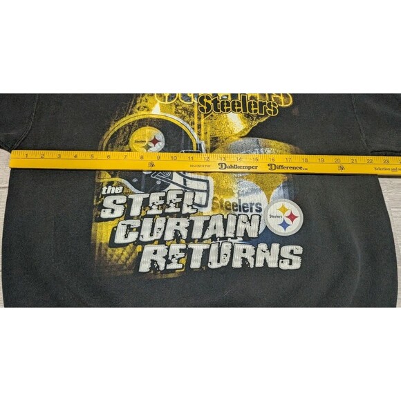 Vintage Pittsburgh Steelers The Steel Curtain Returns Sweatshirt Mens Sz M Black - Picture 8 of 8